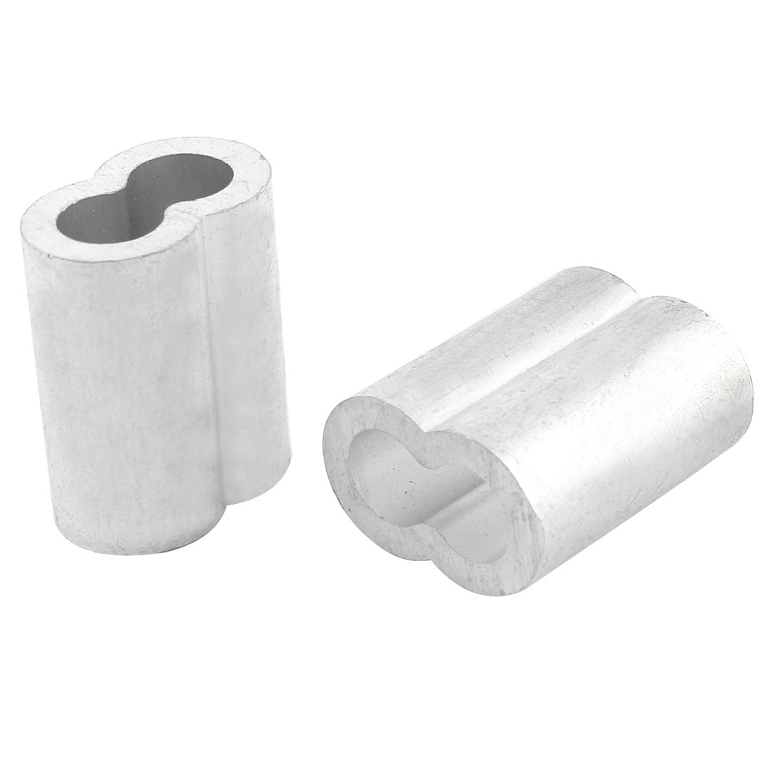 Harfington 2pcs Silver Tone Aluminum Sleeve for 3/8" Steel Wire Rope Swage Clip