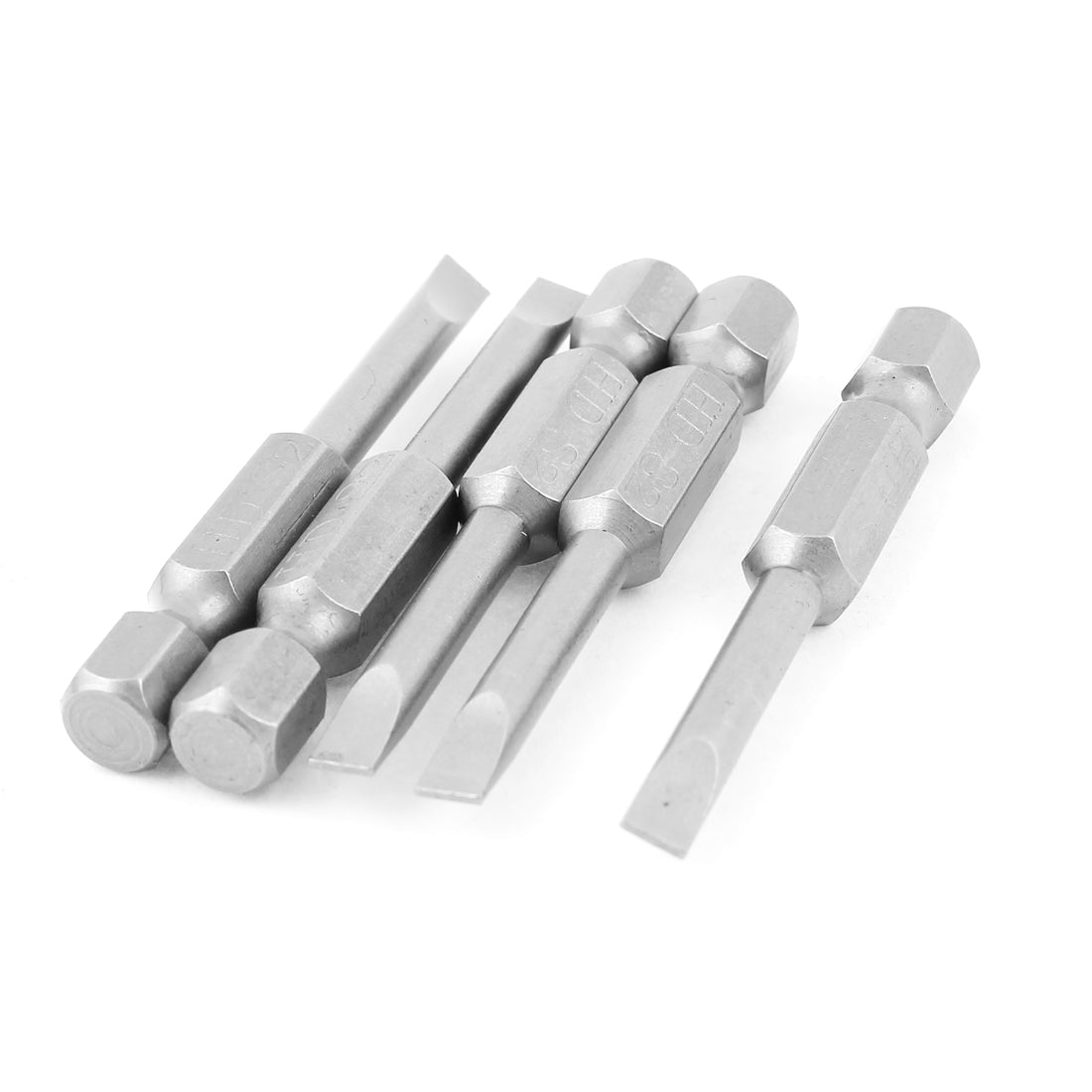 Harfington 1/4" Hex Shank 4mm Tip Slotted Magnetic Screwdriver Bits 50mm Length 5Pcs