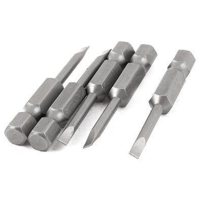 Harfington 1/4" Hex Shank 3mm Tip Slotted Magnetic Screwdriver Bits 50mm Length 5Pcs