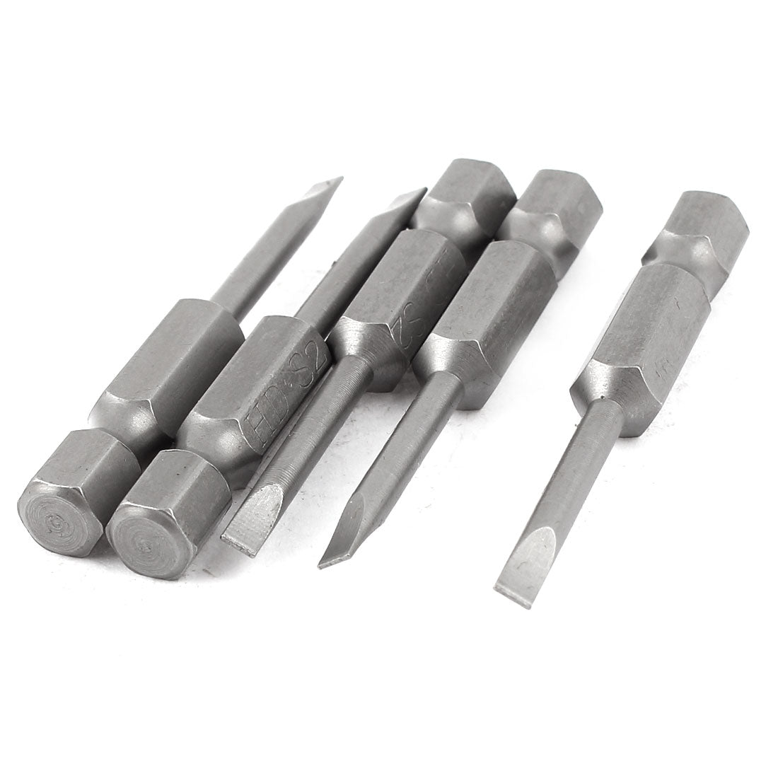 Harfington 1/4" Hex Shank 3mm Tip Slotted Magnetic Screwdriver Bits 50mm Length 5Pcs