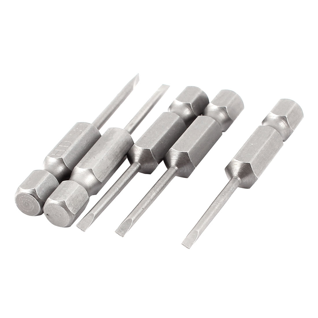 Harfington 1/4" Hex Shank 2mm Tip Slotted Magnetic Screwdriver Bits 50mm Length 5Pcs