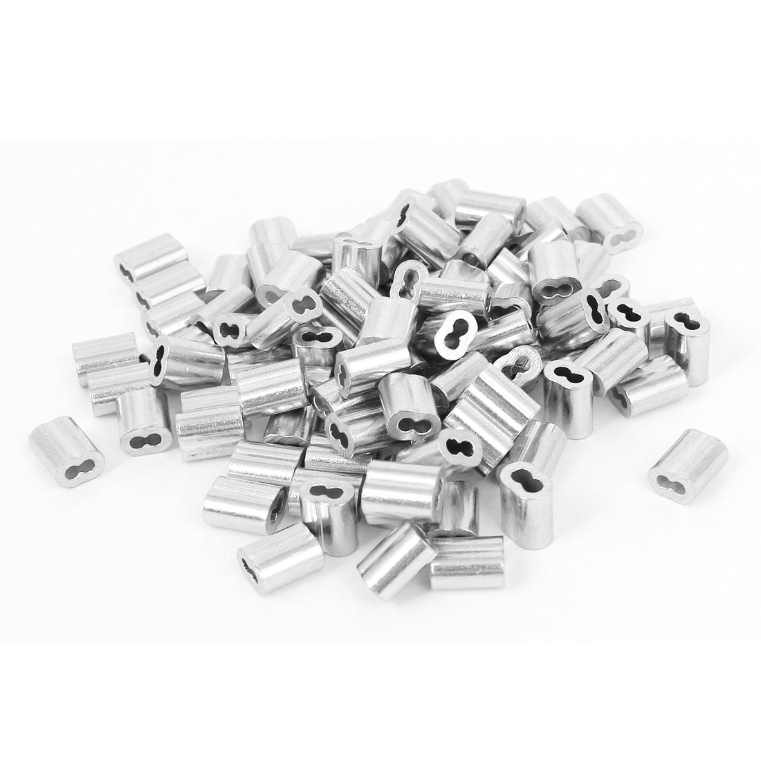 Harfington 1/16" Wire Rope Aluminum Sleeves Clip Fittings Cable Crimps 100 Pcs