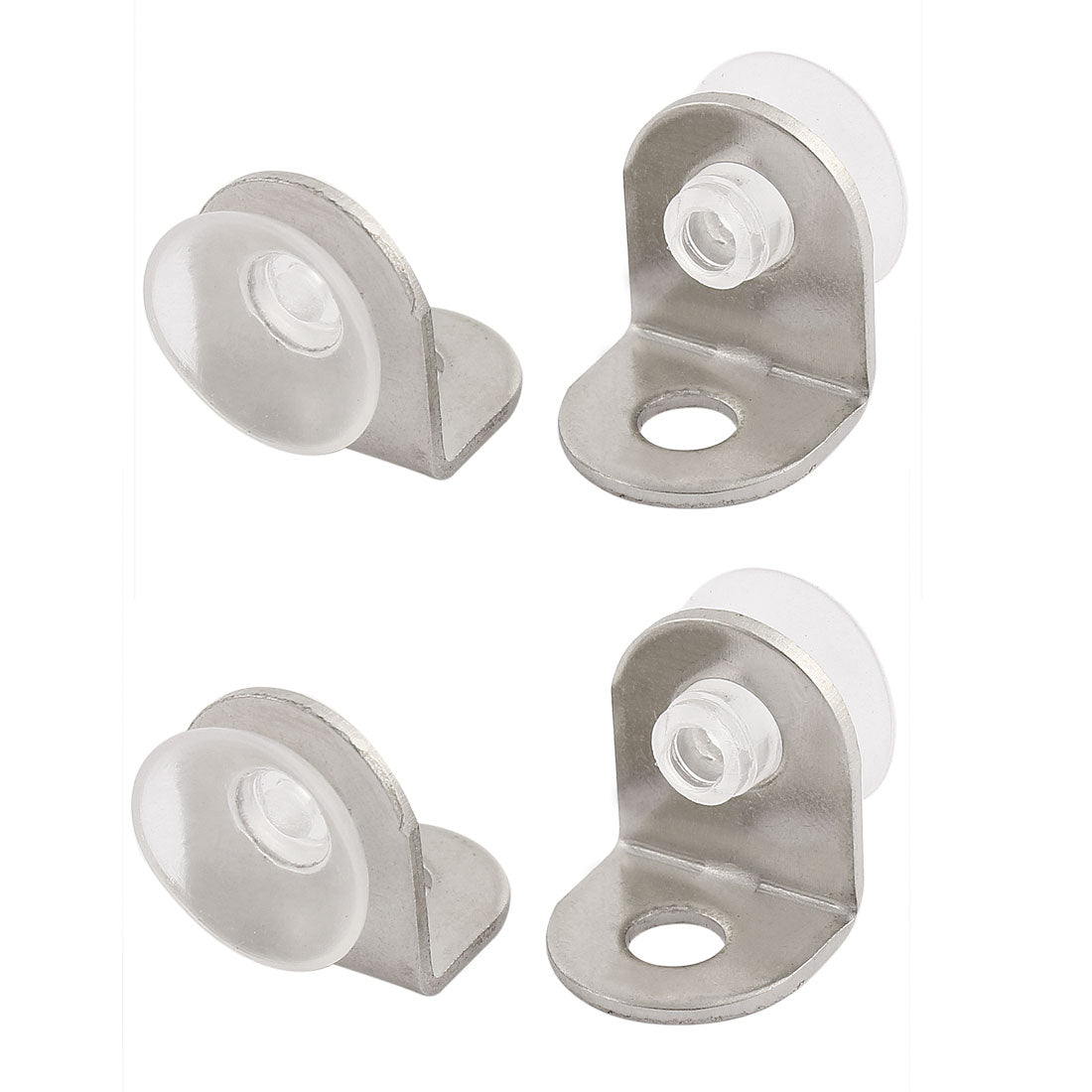 Harfington 17mmx14mmx13mm Glass Shelf Mounting Holder Support Suction Cup Plates 4Pc