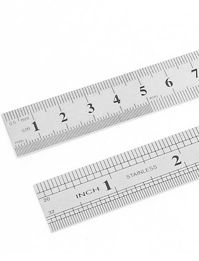 Harfington 15cm 6 Inches Metric Dual Side Marked Measurement Tool Straight Ruler 2pcs Gray Black