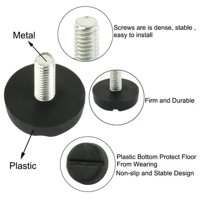 Harfington 12pcs M6 x 20mm Male Thread Anti-slip Adjustable Screw On Furniture Levelling Foot Glide Mounts Protector