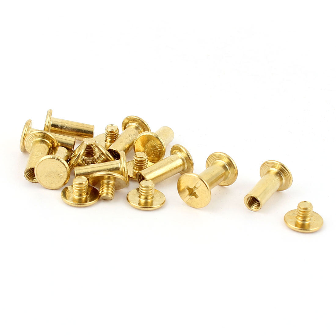 Harfington 10pcs 5mmx12mm Brass Plated Binding Chicago Screw Post for Album Scrapbook
