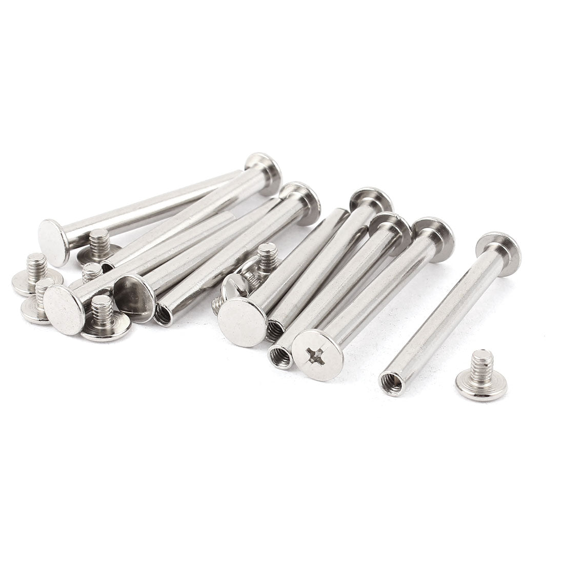 Harfington 10pcs 5mmx45mm Nickel Plated Binding Chicago Screw Post for Album Scrapbook
