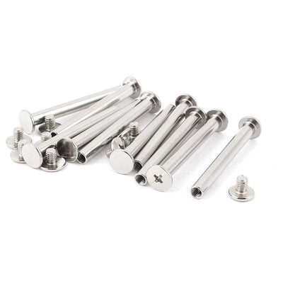Harfington 10pcs 5mmx45mm Nickel Plated Binding Chicago Screw Post for Album Scrapbook