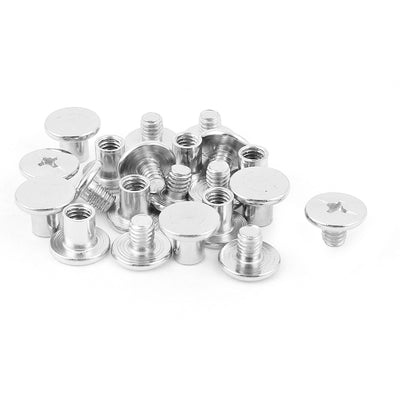 Harfington 10pcs 5mmx6mm Nickel Plated Binding Chicago Screw Post for Album Scrapbook
