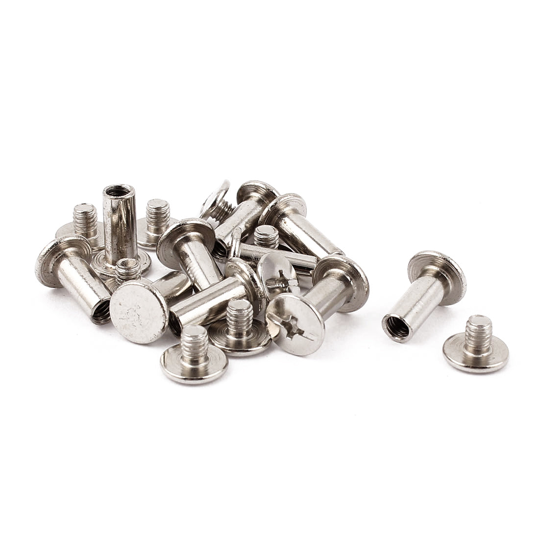 Harfington 10pcs 5mmx12mm Nickel Plated Binding Chicago Screw Post for Album Scrapbook