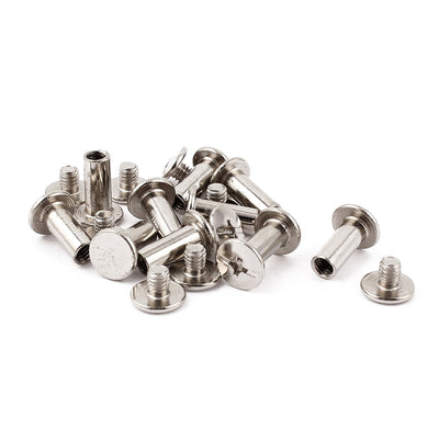 Harfington 10pcs 5mmx12mm Nickel Plated Binding Chicago Screw Post for Album Scrapbook