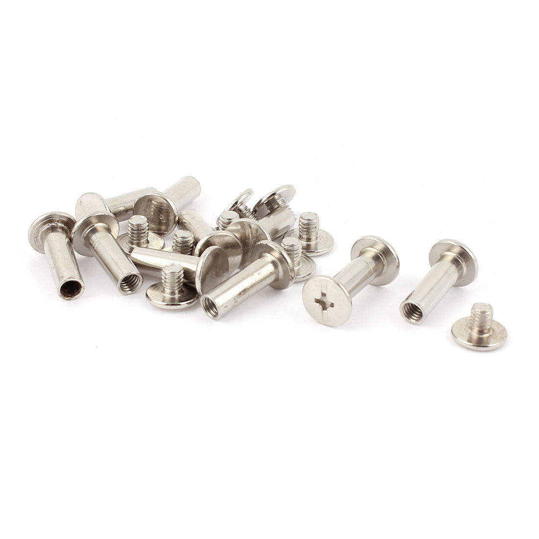 Harfington 10pcs 5mmx15mm Nickel Plated Binding Chicago Screw Post for Album Scrapbook