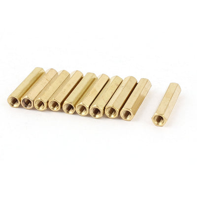 uxcell Uxcell M3 x 22mm Female/Female Thread Copper Hex Standoff PCB Pillar Spacer 10pcs