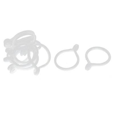 Harfington 12x Universal Curtain Rod Hanger Ring Clasp Drape Accessories Plastic White