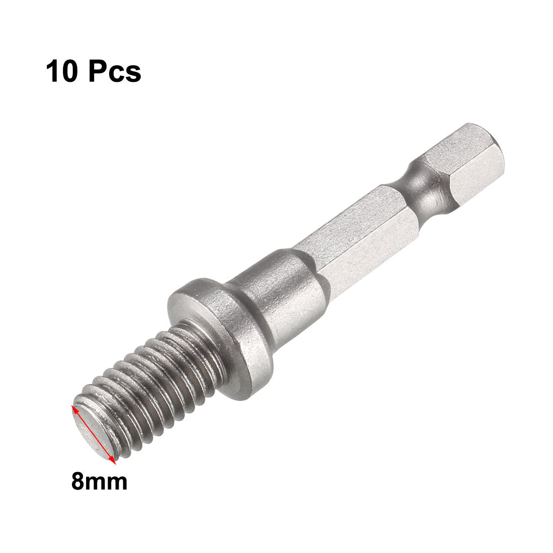 Harfington 10 Pcs 8mm M8 Male Thread 1/4" Hex Shank Electric Drill Chuck Adapter Power Tool