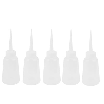 Harfington 150ml Industrial Clear Plastic Glue Gel Oil Squeeze Bottle Dispenser 5pcs