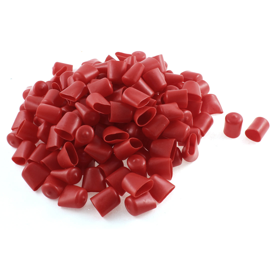 Harfington 150Pcs Red Soft Plastic PVC Insulated End Sleeves Caps Cover 20mm Dia