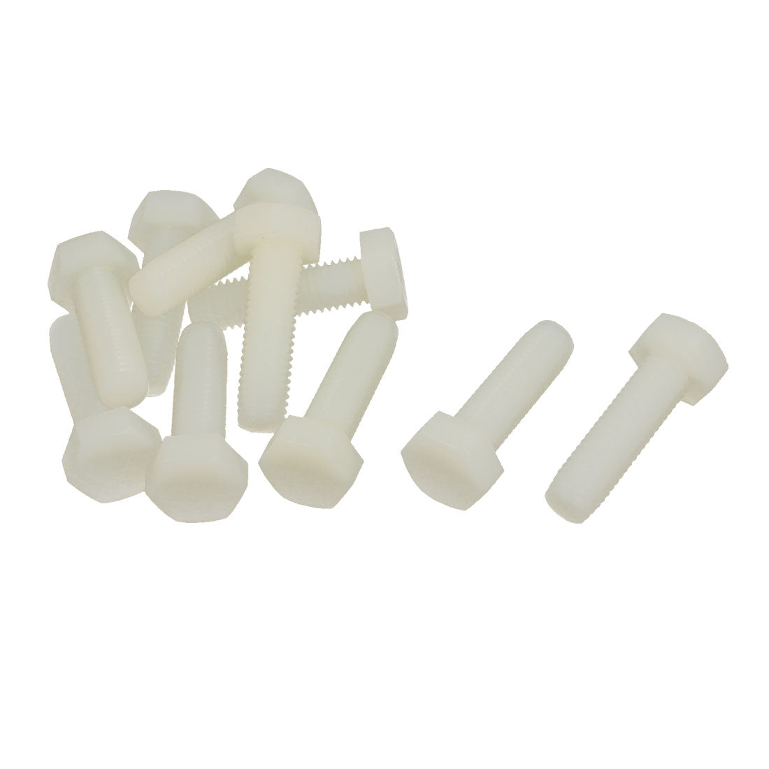 Harfington M10 x 35mm Full Thread 1.5mm Pitch Nylon Metric Hex Head Cap Screw Bolt 10 Pcs