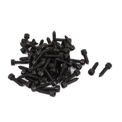 Harfington 4mm x 16mm Male Thread Carbon Steel Hex Head Self Tapping Screws 100 Pcs