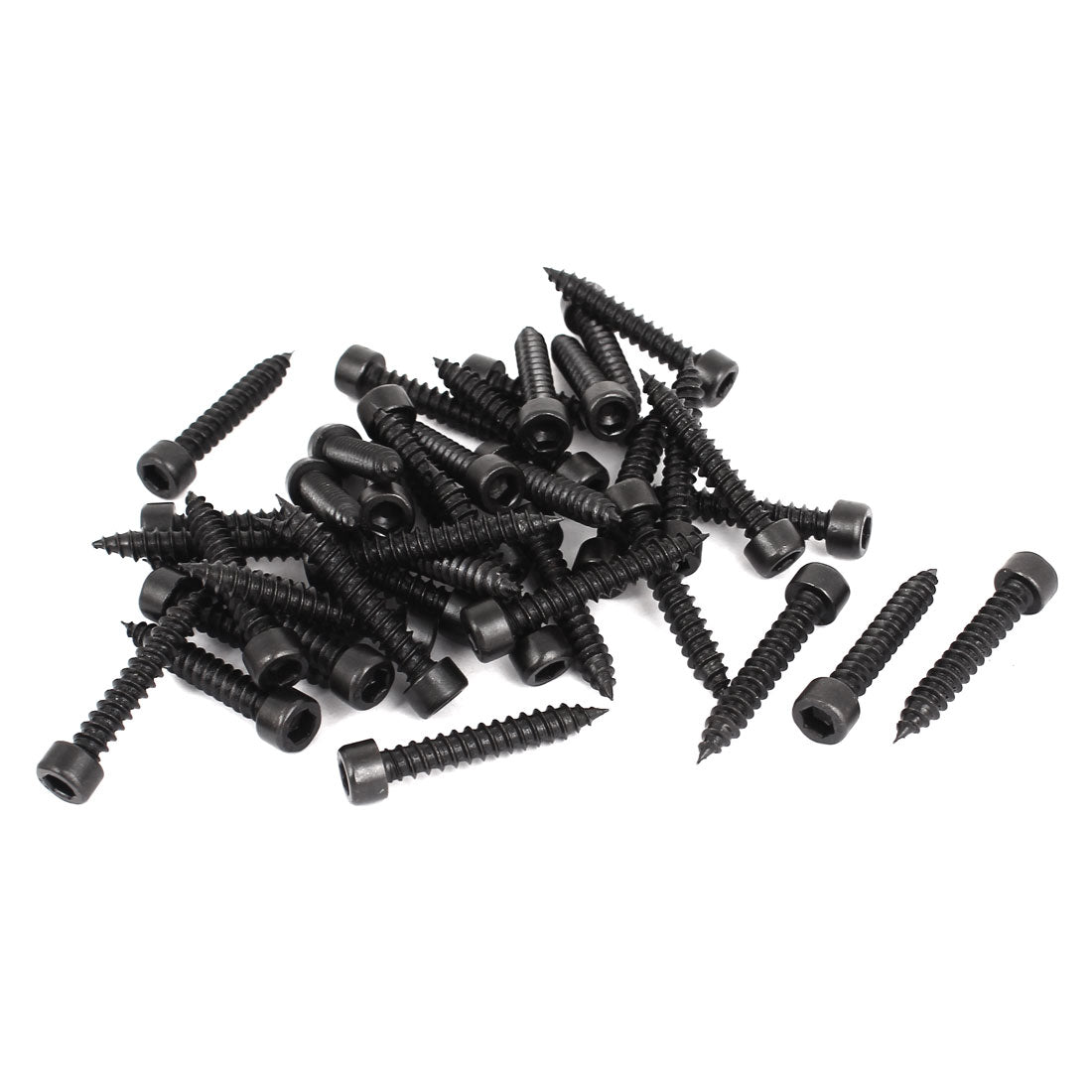 Harfington 5mm x 30mm Threaded Carbon Steel Hexagon Head Self Tapping Screws 50 Pcs