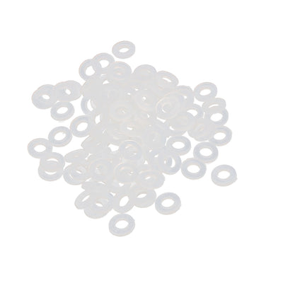 Harfington Nylon Insulation Flat Spacer Washers Gasket Rings, Clear, Pack of 100