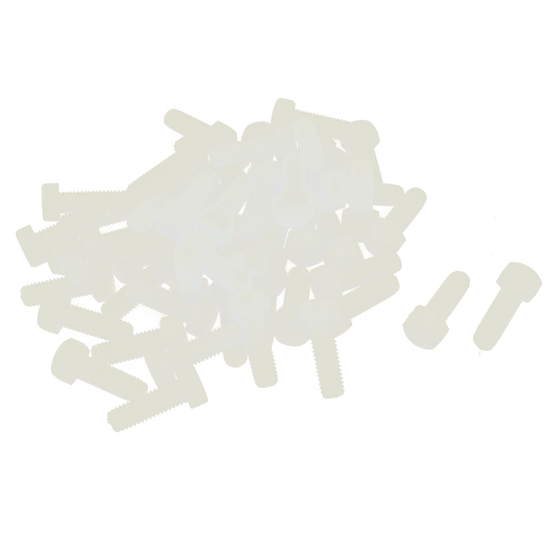 Harfington M5 x 15mm Full Thread 0.8mm Pitch Nylon Metric Hex Head Cap Screw Bolt 50 Pcs