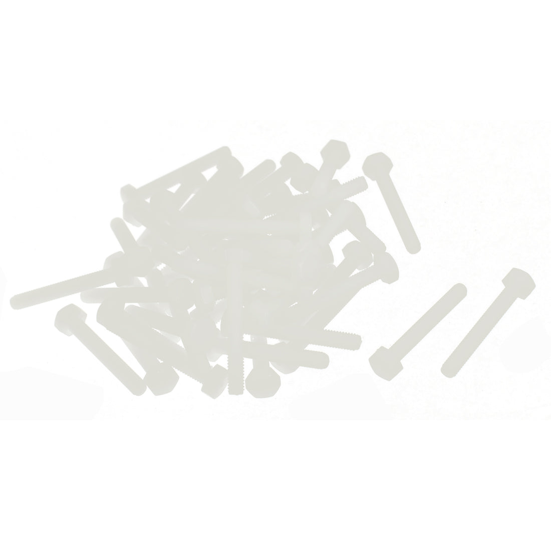 Harfington M4 x 30mm Full Thread 0.7mm Pitch Nylon Metric Hex Head Cap Screw Bolt 50 Pcs