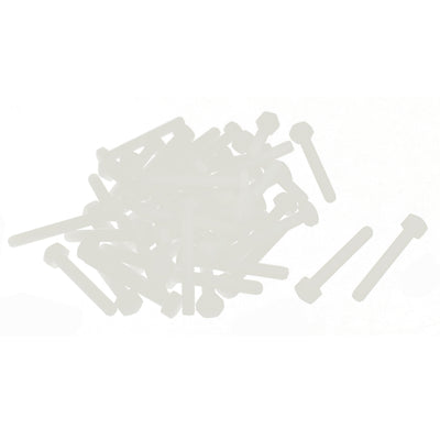 Harfington M4 x 30mm Full Thread 0.7mm Pitch Nylon Metric Hex Head Cap Screw Bolt 50 Pcs