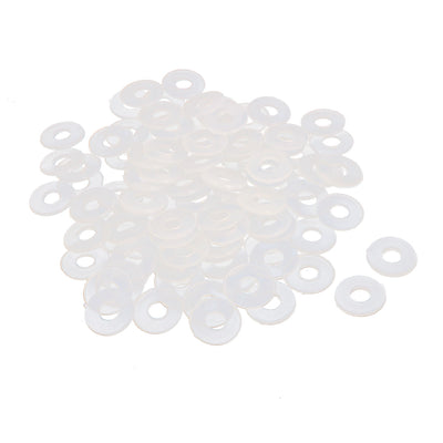 Harfington Nylon Insulation Flat Spacer Washers Gasket Rings, Clear, Pack of 100