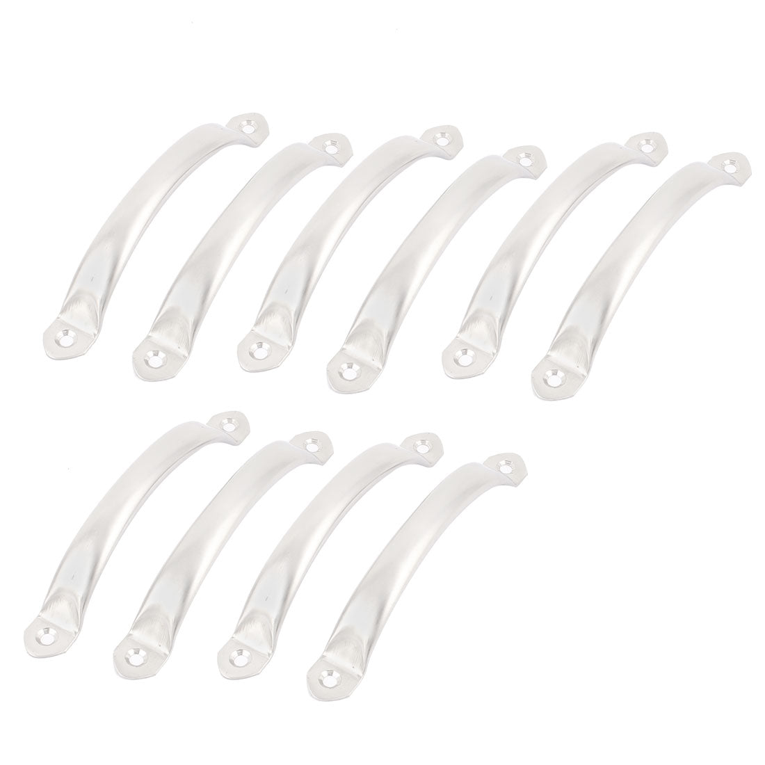 Harfington 148mm Long Cupboard Drawer Door Hardware Metal Pull Handles Silver Tone 10Pcs
