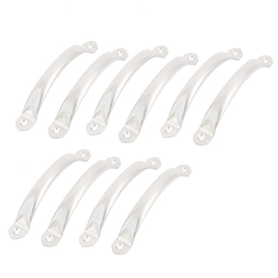 Harfington 148mm Long Cupboard Drawer Door Hardware Metal Pull Handles Silver Tone 10Pcs