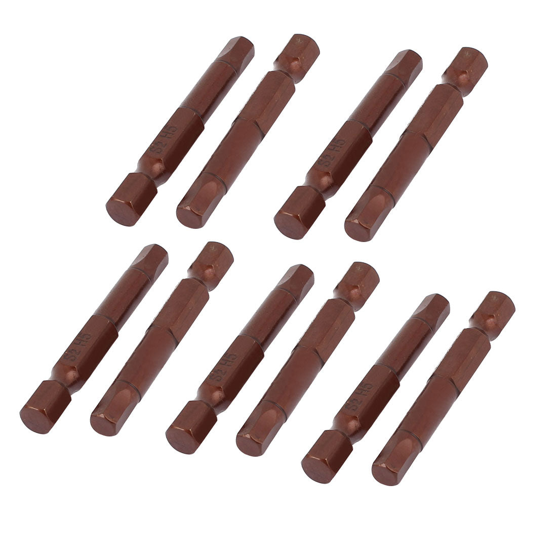 Harfington 1/4" Hex Shank 5mm Hexagon Tip Magnetic Screwdriver Bits 50mm Length 10pcs