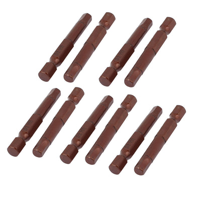 Harfington 1/4" Hex Shank 5mm Hexagon Tip Magnetic Screwdriver Bits 50mm Length 10pcs