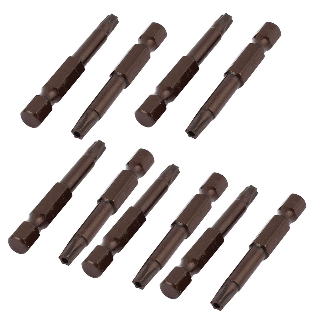 Harfington 10pcs 1/4" Hex Shank T25 Magnetic Torx Security Screwdriver Bits 50mm Length