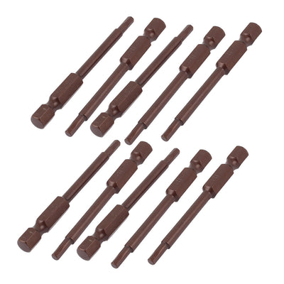 Harfington 1/4" Hex Shank 3mm Hexagon Tip Magnetic Screwdriver Bits 65mm Length 10pcs