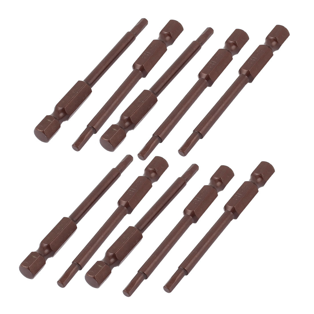 Harfington 1/4" Hex Shank 3mm Hexagon Tip Magnetic Screwdriver Bits 65mm Length 10pcs