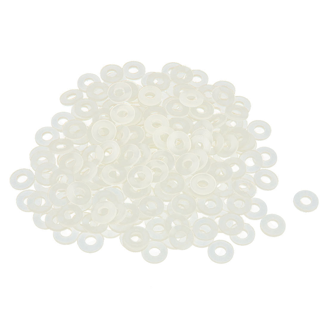 Harfington Nylon Insulation Flat Spacer Washers Gasket Rings, Clear, Pack of 200