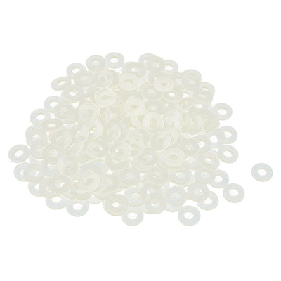 Harfington Nylon Insulation Flat Spacer Washers Gasket Rings, Clear, Pack of 200
