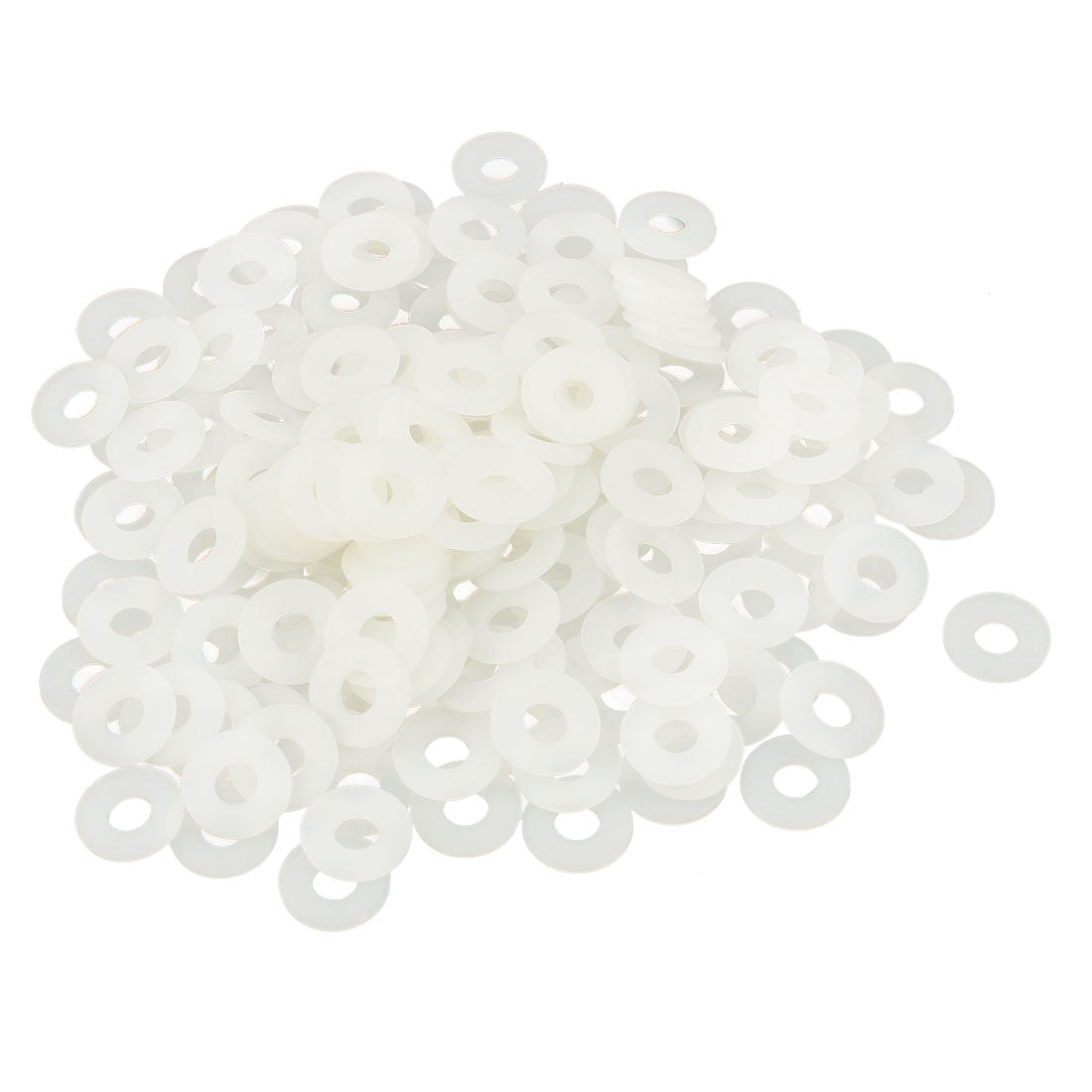 Harfington Nylon Insulation Flat Spacer Washers Gasket Rings, Clear, Pack of 200