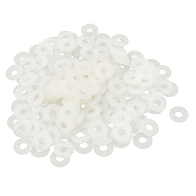 Harfington Nylon Insulation Flat Spacer Washers Gasket Rings, Clear, Pack of 200