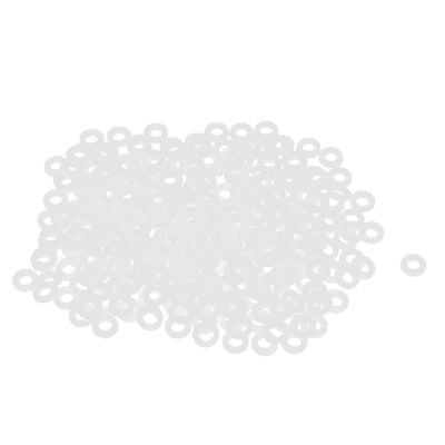 Harfington Nylon Insulation Flat Spacer Washers Gasket Rings, Clear, Pack of 200