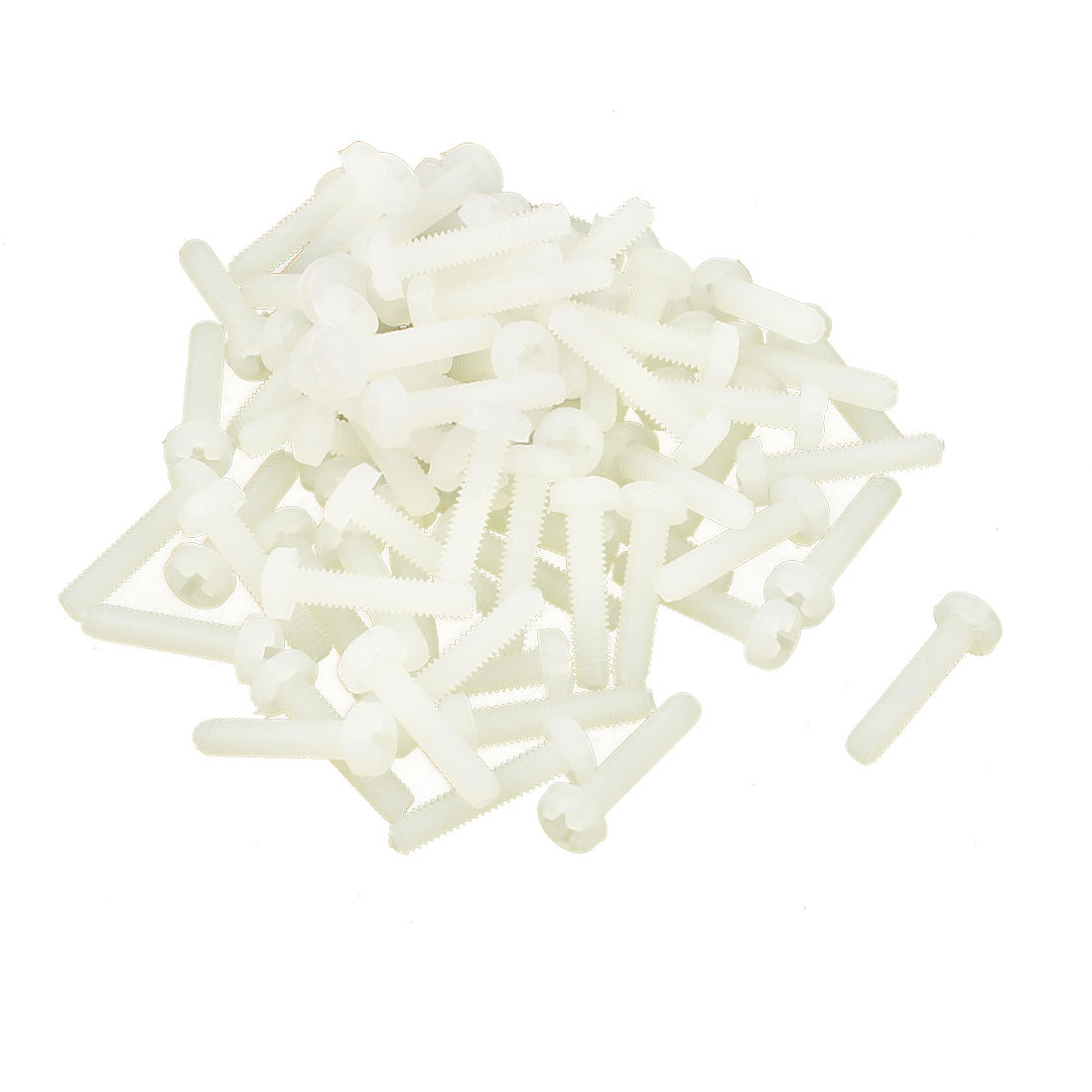 Harfington M2.5 x 12mm Nylon Phillips Cross Pan Head Machine Screws White 50 PCS