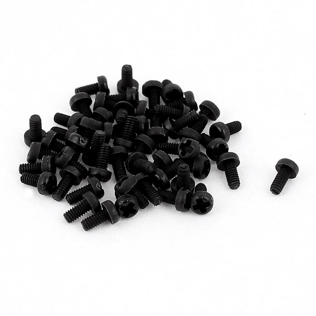 Harfington M2 x 4mm Nylon Phillips Cross Pan Head Machine Screws Black 50 PCS