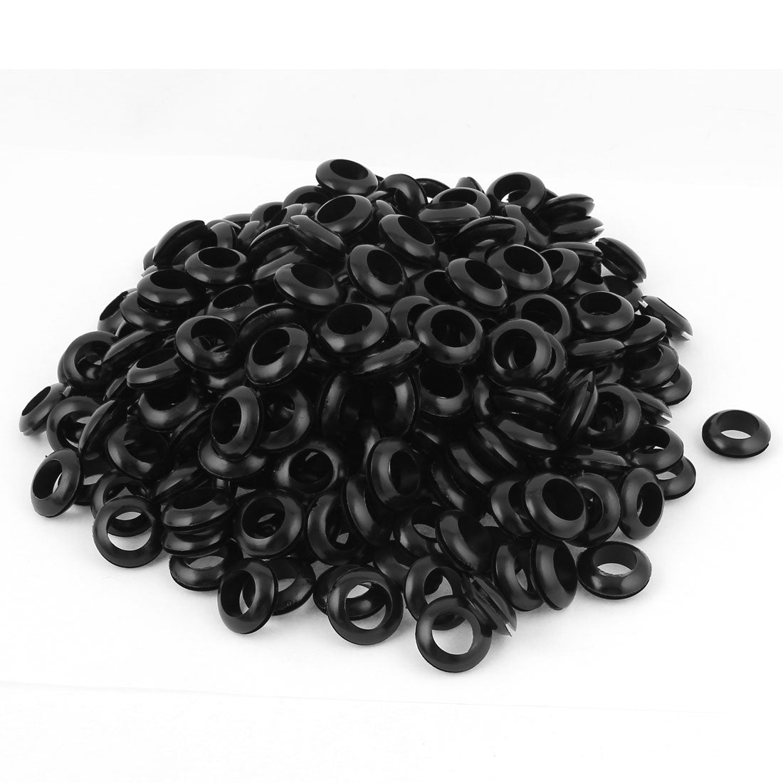 Harfington 16mm Inner Dia Black Rubber Dual Side Bar Wire Grommets Protector Ring 300 Pcs