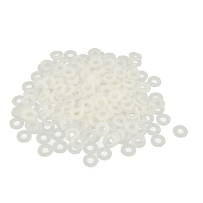 Harfington Nylon Insulation Flat Spacer Washers Gasket Rings, Clear, Pack of 200