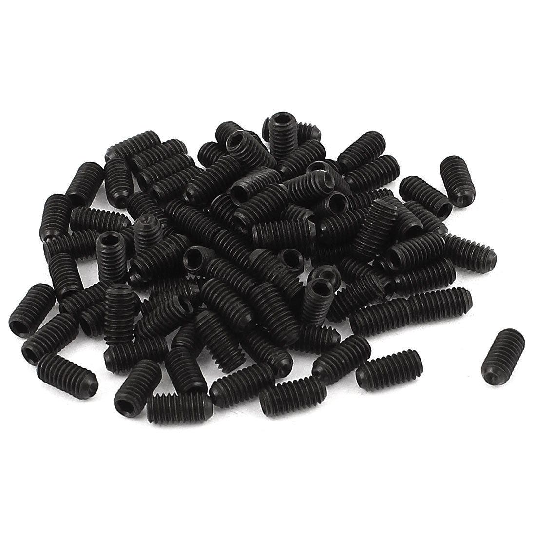 Harfington M4x8mm 12.9 Alloy Steel Hex Socket Set Cap Point Grub Screws Black 100pcs