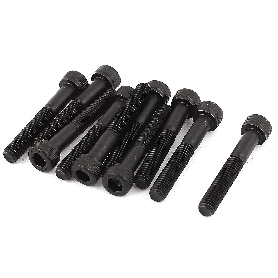 Harfington M6x40mm 12.9 Alloy Steel Screw Cap Point Hex Socket Screws Bolts Black 10Pcs