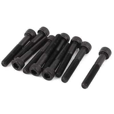 Harfington M6x40mm 12.9 Alloy Steel Screw Cap Point Hex Socket Screws Bolts Black 10Pcs