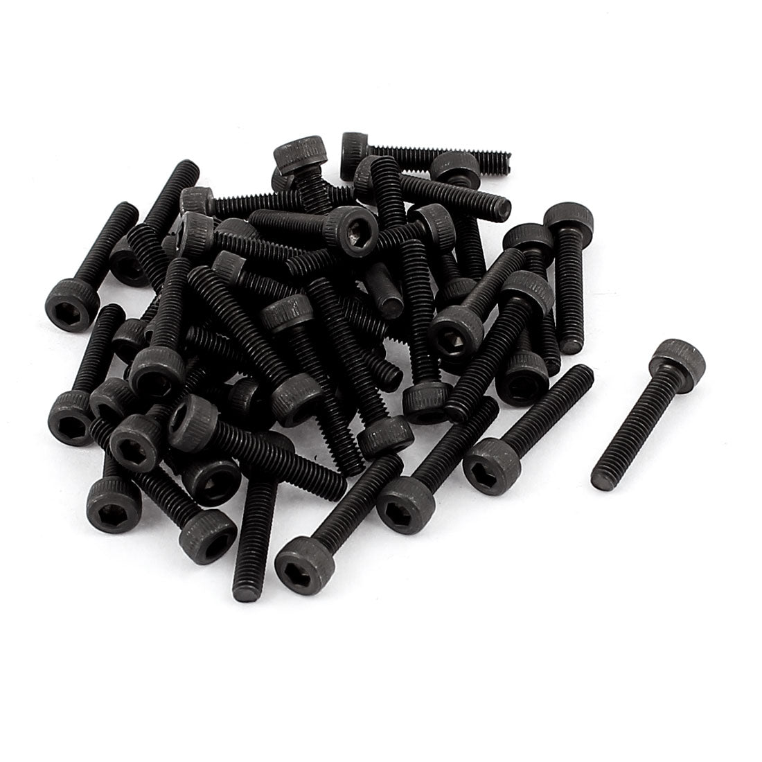 Harfington M3x16mm 12.9 Alloy Steel Screw Cap Point Hex Socket Screws Bolts Black 50Pcs