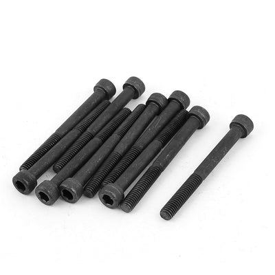 Harfington M6x60mm 12.9 Alloy Steel Screw Cap Point Hex Socket Screws Bolts Black 10Pcs